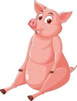 A pig sitting cartoon character vector