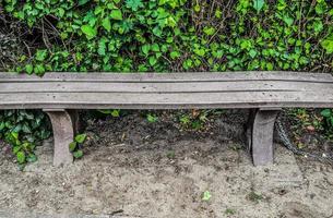 A public empty bench found in northern Europe photo
