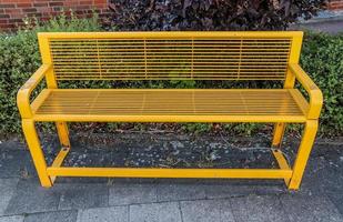 A public empty bench found in northern Europe photo