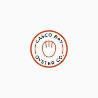 label of fresh oyster shell isolated on light background vector