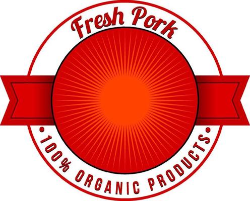 Fresh pork organic product logo template