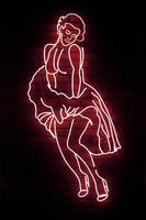 Neon light shaped into a Marilyn Monroe photo