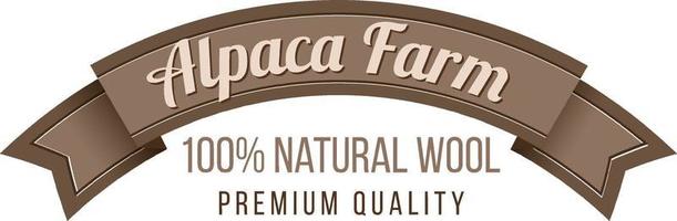 plantilla de logotipo de granja de alpaca para productos de lana vector