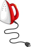 Electric iron in red color vector