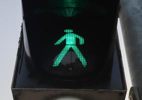 Green and red traffic lights for pedestrian and bicycles photo