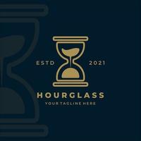 hourglass vintage simple logo vector illustration design