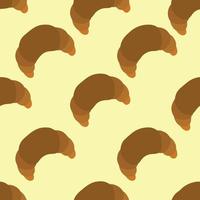 Pattern. Repeating croissants on colored background. Image for use as design element for postcards wrapping paper fabric sites menu posters. Vector illustration