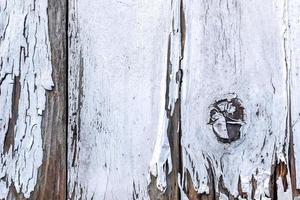 Weathered vintage wooden planks background texture with white peeling paint photo