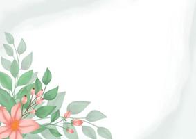 fondo floral de acuarela verde con pincel y marco floral para banner horizontal, telón de fondo, invitación de boda, tarjeta de agradecimiento, papel tapiz foto