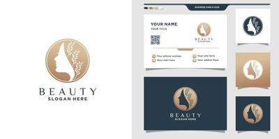 Beauty logo inspiration for woman with circle concept vector