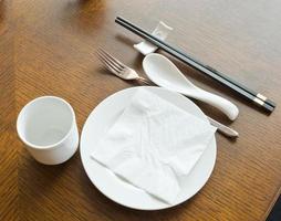 view of dinner place setting. photo