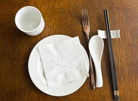 view of dinner place setting. photo