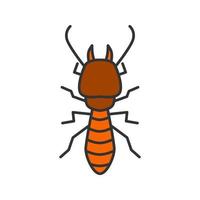 Termite color icon. White ant. Isolated vector illustration