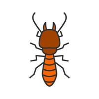 Termite color icon. White ant. Isolated vector illustration