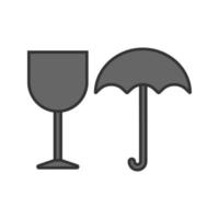 Fragile color icon. Keep dry. Handle with care. Isolated vector illustration