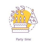 Party time concept icon. Birthday party idea thin line illustration. Vector isolated outline drawing