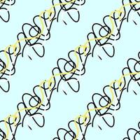 Seamless pattern with Illustration tangled lines on blue background. vector