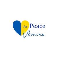 símbolo del corazón color azul y amarillo la paz ucraniana vector