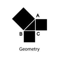 icono de glifo de geometría. figuras geometricas. matemáticas. cuadrícula. símbolo de la silueta. espacio negativo. ilustración vectorial aislada vector