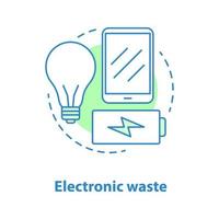 Electronic waste concept icon. WEEE idea thin line illustration. E-waste. Vector isolated outline drawing