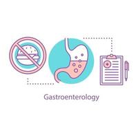 Gastroenterology concept icon. Digestive problems thin line illustration. Stomach disease. Vector isolated outline drawing