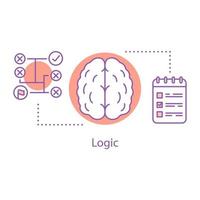 icono del concepto lógico. ilustración de línea delgada de idea de pensamiento estratégico. resolución de problemas dibujo de contorno aislado vectorial vector