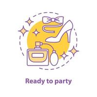 Ready to party concept icon. Celebration idea thin line illustration. Dress code. Date. Vector isolated outline drawing