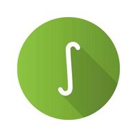 Indefinite integral symbol flat design long shadow glyph icon. Vector silhouette illustration