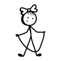 A cute hand drawn icon of jumping rope vector