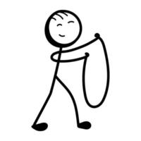 A cute hand drawn icon of jumping rope vector