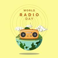 ilustración vectorial del día mundial de la radio vector