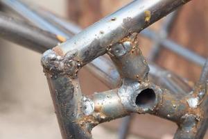 metal pipe with weld seams photo