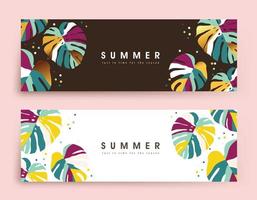diseño de banners de diseño de fondo de verano colorido vector