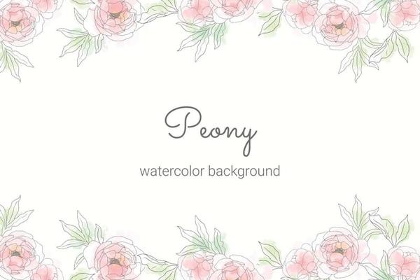 peony flower bouquet frame minimal banner background