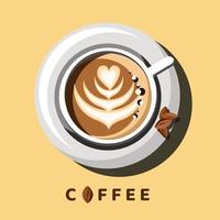 Coffee Latte Art Vector Illustration