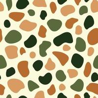 Abstract geometric irregular vector patterns with spots. Cute beige, brown, pale green brush blots on light. Simple hand-drawn doodle.