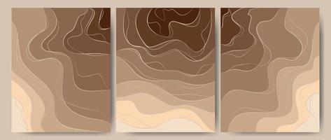 arena de fondo de arte de banner abstracto en la playa, costa o desierto con color beige barchan y dunas. textura de arena de tarjeta de plantilla con líneas onduladas de patrón. ideal para cubiertas, impresiones de tela. Ilustración de vector. vector