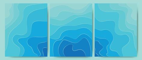 Abstract background of sea waves, ocean water, rivers, lakes. Template texture Aqua with a pattern of wavy lines. Great for covers, textile prints fabrics, wallpapers. Vector illustration.