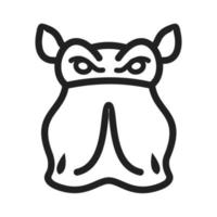 Rhino Face Line Icon vector