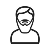 hombre en icono de línea de barba larga vector