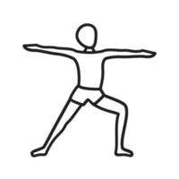 Warrior Pose Left Line Icon vector