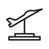 icono de línea de exhibición de jet vector