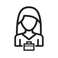 Woman Business Line Icon vector