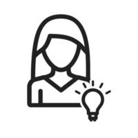 Woman Idea Line Icon vector