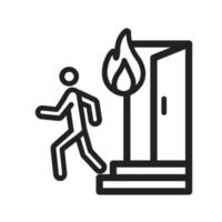 Running from Fire Line Icon vector