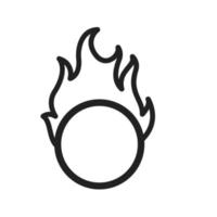 icono de aro de fuego vector