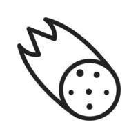 Falling Asteroid Line Icon vector