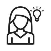 Woman Thinking Line Icon vector