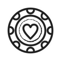 Heart Chip Line Icon vector