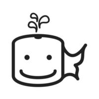 Whale Face Line Icon vector
